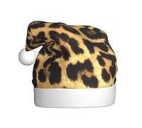 BJNGHKLN Leopard Print Print Santa Hat For Adults Festive Christmas Party Hat Xmas Holiday Decorations Hat