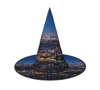 BJNGHKLN Los Angeles Heavens Print Halloween Witch Hat For Women Party Hat For Halloween Festivities Cosplay Costume Ensemble