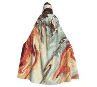 BJNGHKLN Marble Mixed Brown Print Halloween Hooded Cloak For Adults - Wizard Witch Halloween Cape Cosplay Party Costume