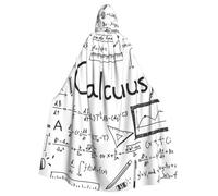 BJNGHKLN Math Geometry Geek Calculus Print Halloween Hooded Cloak For Adults - Wizard Witch Halloween Cape Cosplay Party Costume