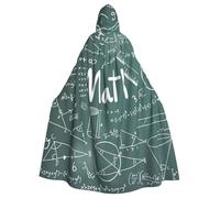 BJNGHKLN Math Lesson Word Print Halloween Hooded Cloak For Adults - Wizard Witch Halloween Cape Cosplay Party Costume