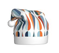 BJNGHKLN Mid Century Modern With Drop Shapes Print Santa Hat For Adults Festive Christmas Party Hat Xmas Holiday Decorations Hat