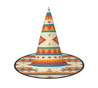 BJNGHKLN Native American Print Halloween Witch Hat For Women Party Hat For Halloween Festivities Cosplay Costume Ensemble