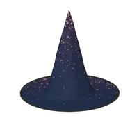 BJNGHKLN Navy Blue Heavens And Stars Print Halloween Witch Hat For Women Party Hat For Halloween Festivities Cosplay Costume Ensemble