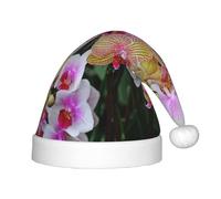 BJNGHKLN Orchids Print Christmas Hat For Kids Festive Christmas Party Hat Xmas Holiday Decorations Hat