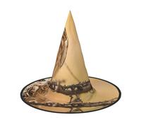 BJNGHKLN Owl Standing On The Tree Print Halloween Witch Hat For Women Party Hat For Halloween Festivities Cosplay Costume Ensemble