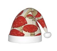 BJNGHKLN Red White Mushroom Print Christmas Hat For Kids Festive Christmas Party Hat Xmas Holiday Decorations Hat