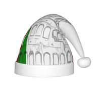 BJNGHKLN Roman Colosseum Italian Flag Print Christmas Hat For Kids Festive Christmas Party Hat Xmas Holiday Decorations Hat