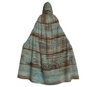 BJNGHKLN Rustic Old Barn Wood Print Halloween Hooded Cloak For Adults - Wizard Witch Halloween Cape Cosplay Party Costume