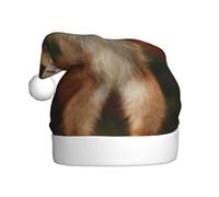 BJNGHKLN Squirrel Funny Animal Print Santa Hat For Adults Festive Christmas Party Hat Xmas Holiday Decorations Hat