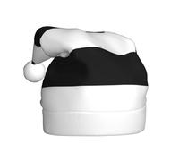 BJNGHKLN Stripes Black White Print Santa Hat For Adults Festive Christmas Party Hat Xmas Holiday Decorations Hat