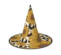 BJNGHKLN Sunflower Print Halloween Witch Hat For Women Party Hat For Halloween Festivities Cosplay Costume Ensemble