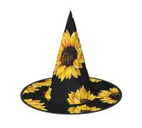 BJNGHKLN Sunflower Print Halloween Witch Hat For Women Party Hat For Halloween Festivities Cosplay Costume Ensemble