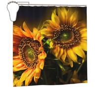 BJNGHKLN Sunflowers Painting Print Shower Curtain 182 X 182 Cm Bathroom Shower Curtain Waterproof Polyester Fabric Bathtub Curtain,Washable, Quick Dry, Bathtub Decor With 12 Hooks