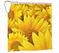 BJNGHKLN Sunflowers Print Shower Curtain 182 X 182 Cm Bathroom Shower Curtain Waterproof Polyester Fabric Bathtub Curtain,Washable, Quick Dry, Bathtub Decor With 12 Hooks