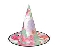 BJNGHKLN Two Red Flamingos Print Halloween Witch Hat For Women Party Hat For Halloween Festivities Cosplay Costume Ensemble