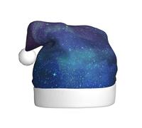 BJNGHKLN Universe With Stars And Galaxy Interstellar Print Santa Hat For Adults Festive Christmas Party Hat Xmas Holiday Decorations Hat