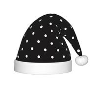 BJNGHKLN White Dot Pattern Print Christmas Hat For Kids Festive Christmas Party Hat Xmas Holiday Decorations Hat