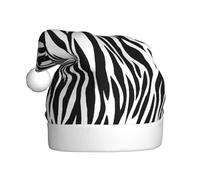 BJNGHKLN Zebra Print Print Santa Hat For Adults Festive Christmas Party Hat Xmas Holiday Decorations Hat