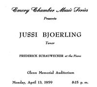 Björling,Jussi - Recital Atlanta 13/04/1959