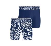 Björn Borg 2 Pack Sports Microfiber Boxer Briefs Moisture Wicking Quick Dry Performance Underwear for Men (UK, Alpha, L, Regular, Regular, Print, Navy Blue)