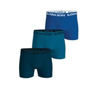 Björn Borg 3-Pack Cotton Stretch Boxers - Solid Blue / Green / Blue
