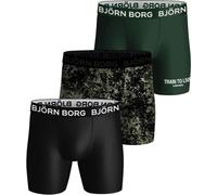 Björn Borg 3 Pack Performance Boxer - Black, Print, Green