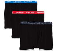 Bjorn Borg 3-Pack Contrast Waistbands Boxer Trunks, Black/Multi - Medium
