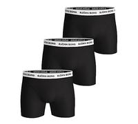 Bjorn Borg Men's 3-Pack Cotton Stretch Boxer Trunks, Black/White - Black/Black/Black - Size: 37/36/32