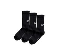 Björn Borg Core Crew Socks 3-Pack - Men's Soft Recycled Polyamide Sports Socks (UK, Alpha, M, Regular, Regular, Black)