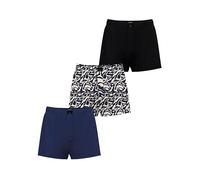 Björn Borg Cotton Stretch Jersey Boxer Shorts 3-pack (UK, Alpha, L, Regular, Regular, Black/Blue/White Leaf)