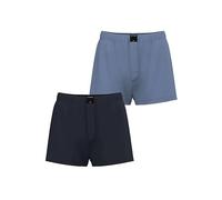 Björn Borg Cotton Stretch Woven Boxer Shorts 2-pack | Blue, Navy Blue (UK, Alpha, L, Regular, Regular, Blue/Navy Blue)
