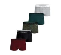 Björn Borg Men’s Trunks 5 Pack - Cotton Stretch Underwear with Logo Waistband, Low-Rise Fit, Breathable Everyday Trunks (UK, Alpha, M, Regular, Regular, Grey, Green, Print, Black, Red)