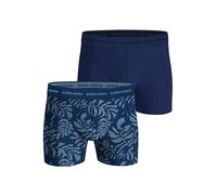 Björn Borg Men's Cotton Stretch Boxers (2-Pack) - Medium Rise & Medium Length Underwear (UK, Alpha, M, Regular, Regular, Blue, Leaf Print)