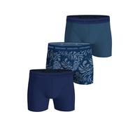 Björn Borg Men's Cotton Stretch Boxers (3-Pack) - Soft, Breathable Underwear with Comfort Waistband (UK, Alpha, L, Regular, Regular, Blue/Leaf Print/Blue)