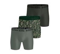Björn Borg Men's Performance Boxers 3-Pack - Sports Underwear with Moisture-Wicking Microfiber - Quick-Dry (UK, Alpha, M, Regular, Regular, Green/Print/Grey)