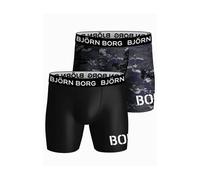 Björn Borg Performance Boxer 2 Pack - Black /Blue Print