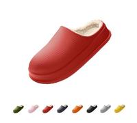 Bjork Cloud Slippers, Bjork Original Women's Slip On Slippers, Unisex Winter Cozy Fashion Casual Home Shoes (Red, Adult, Women, 6.5, Numeric Range, UK Footwear Size System, 7, Medium)