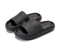 Bjork Sliders for Women Men, Quick Dry Shower Pillow Cloud Slippers Super Soft Massage House Slides (Black, Adult, Women, 3.5, Numeric Range, UK Footwear Size System, 4.5, Medium)