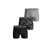 Bjorn Borg 3-Pack Camo & Solid Boxer Trunks, Black/Grey - Small
