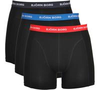 Bjorn Borg 3-Pack Contrast Waistband Boxer Trunks, Black w/ red/blue - XL