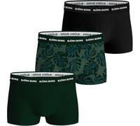 Bjorn Borg 3-Pack Geo Print Contrast Waistband Men's Boxer Trunks, Green/Black