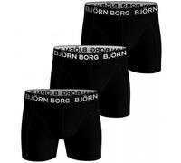 Bjorn Borg 3-Pack Cotton Stretch Boxer Trunks, Black - Small