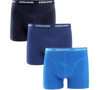 Bjorn Borg Men's 3-Pack Cotton Stretch Boxer Briefs, Blue/Navy - Black/Blue - Size: 32/33/32