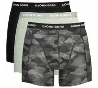 Bjorn Borg 3 Pack Shadeline Shorts, Black / Camo Print / Grey - S