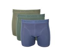 Bjorn Borg 3-Pack Solid Boxer Trunks, Navy/Khaki/Green - Small