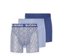 Bjorn Borg Mens Bjorn Borg Cotton Stretch Boxer 3 Pack, Blue, Size S, Men Blue