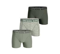 Bjorn Borg Cotton Stretch Boxer Trunks 3 Pack - Olive, Print