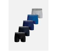 Bjorn Borg Men's 5-Pack Cotton Stretch Boxer Trunks, Blue Depths - Black/Blue/Black/Navy