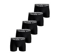 Bjorn Borg Men's 5-Pack Cotton Stretch Boxer Trunks, Black - Black/Black/Black/Black/Black - Size: 32/34/35